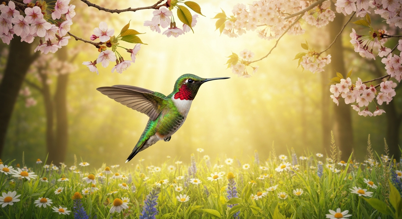 Hummingbird in flight